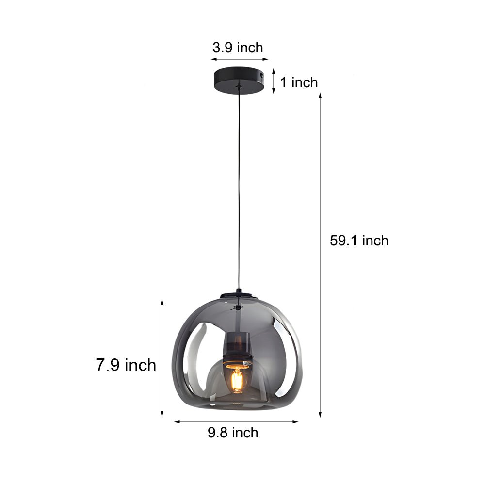 Smoke Gray Nordic Glass Pendant Light Fixture for Stylish Living Rooms