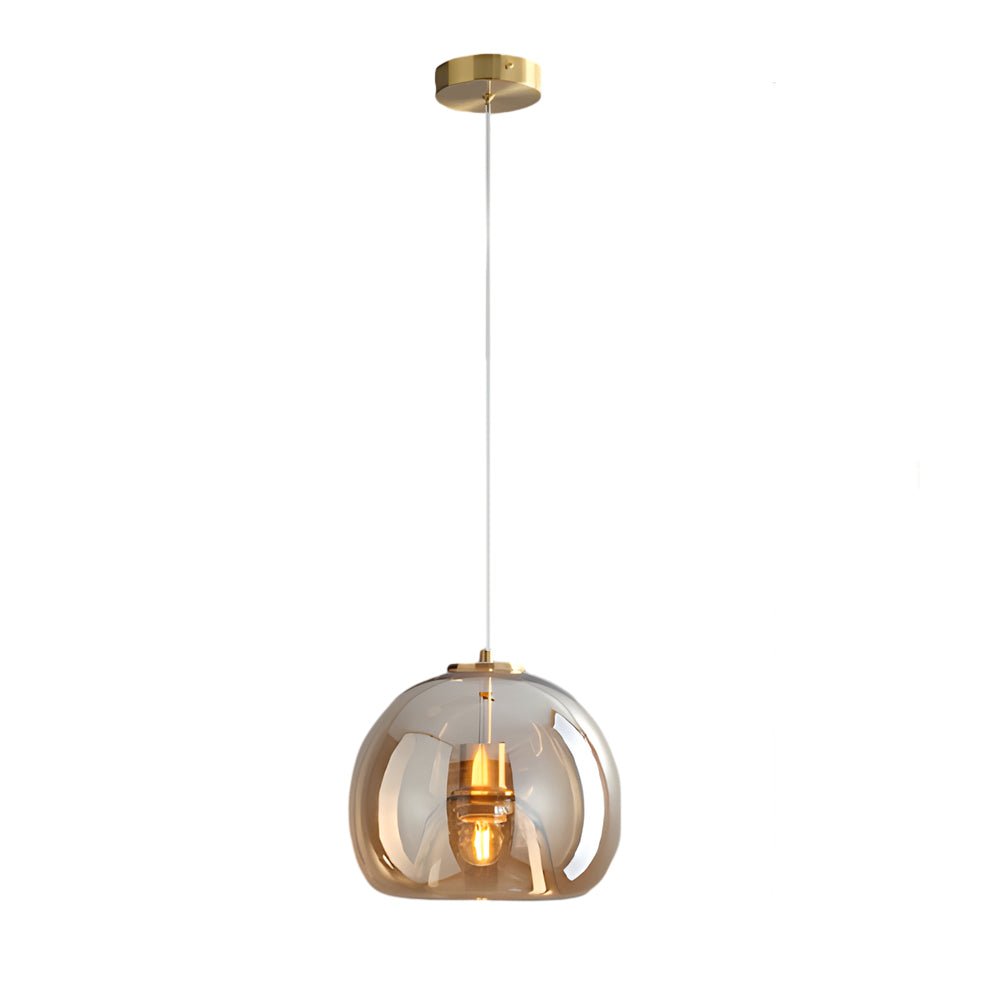 Smoke Gray Glass Nordic Pendant Light Fixture for Modern Living Room
