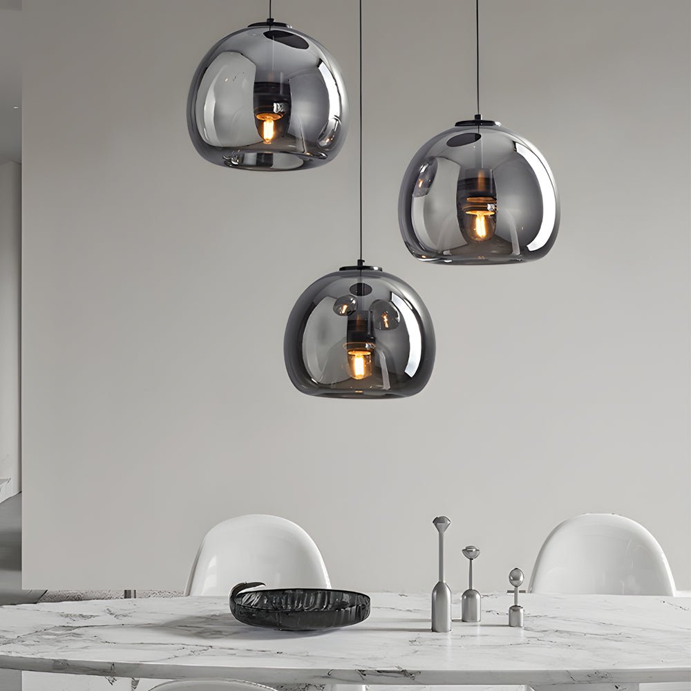 Smoke Gray Nordic Glass Pendant Light Fixture for Stylish Living Rooms