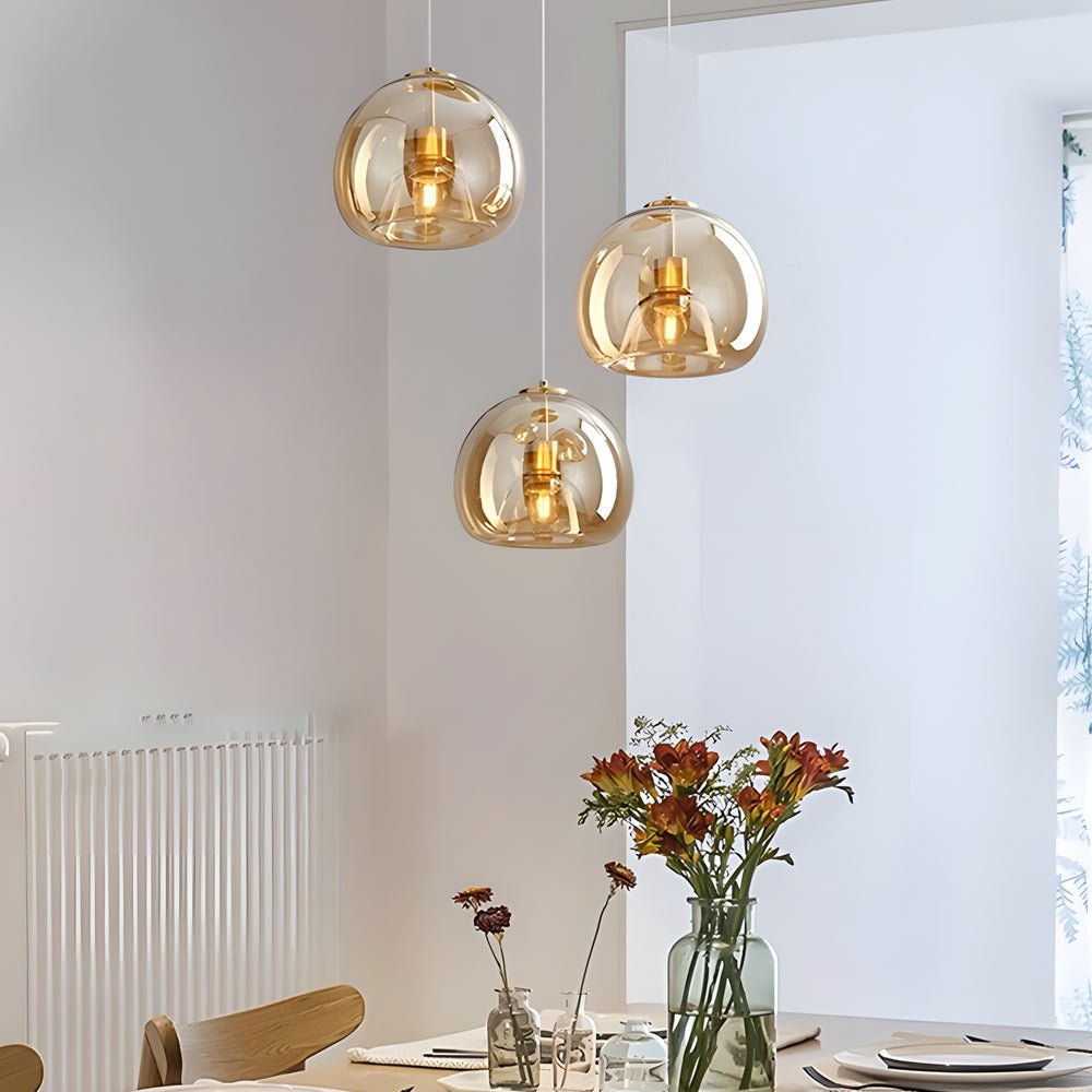 Smoke Gray Nordic Glass Pendant Light Fixture for Stylish Living Rooms
