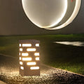 Modern Rectangular Black LED Garden Bollard Lights for Outdoor Spaces