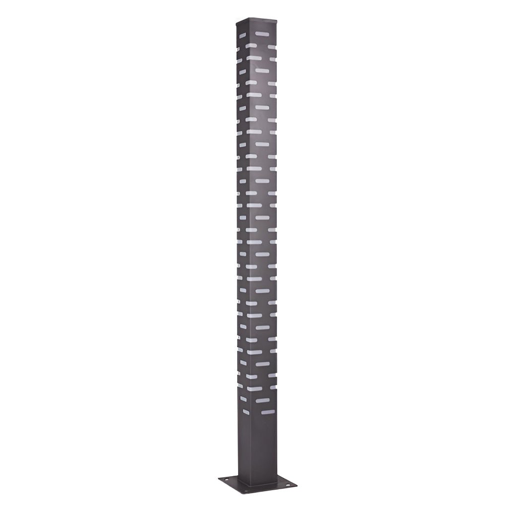 Modern Rectangular Black LED Garden Bollard Lights for Outdoor Spaces
