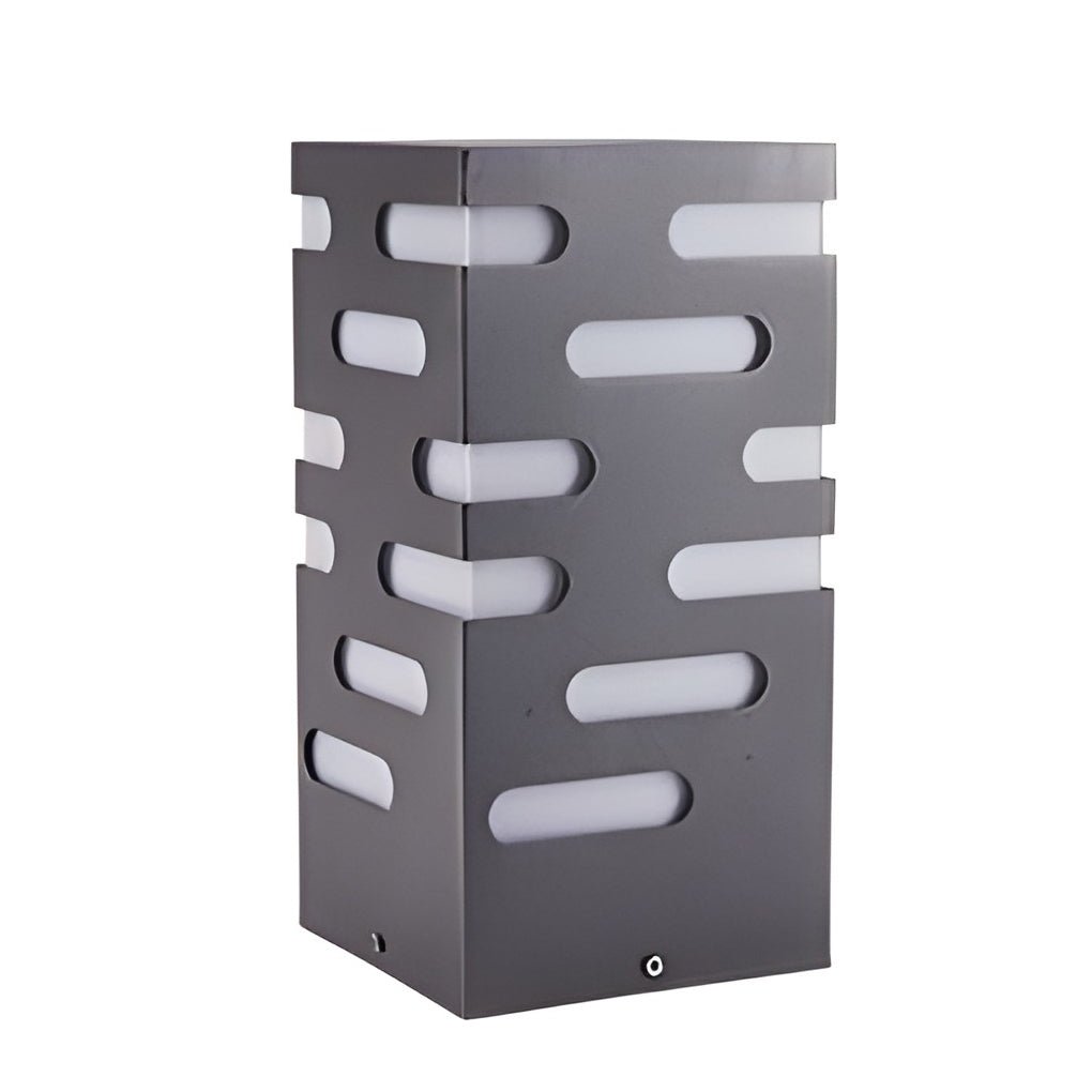 Modern Rectangular Black LED Garden Bollard Lights for Outdoor Spaces