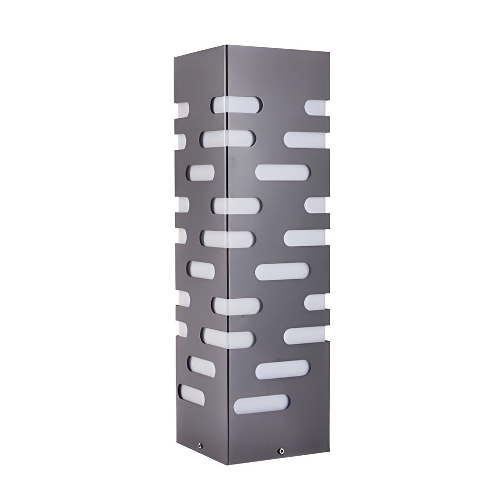 Modern Rectangular Black LED Garden Bollard Lights for Outdoor Spaces