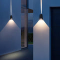 Modern Black LED Up-Down Outdoor Wall Sconce Light for Patios & Gardens