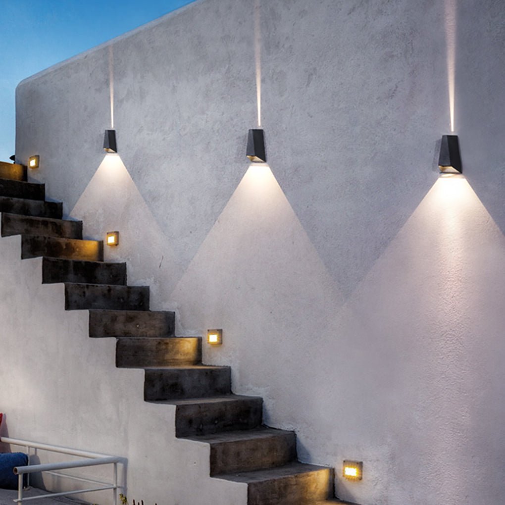 Modern Black LED Up-Down Outdoor Wall Sconce Light for Patios & Gardens