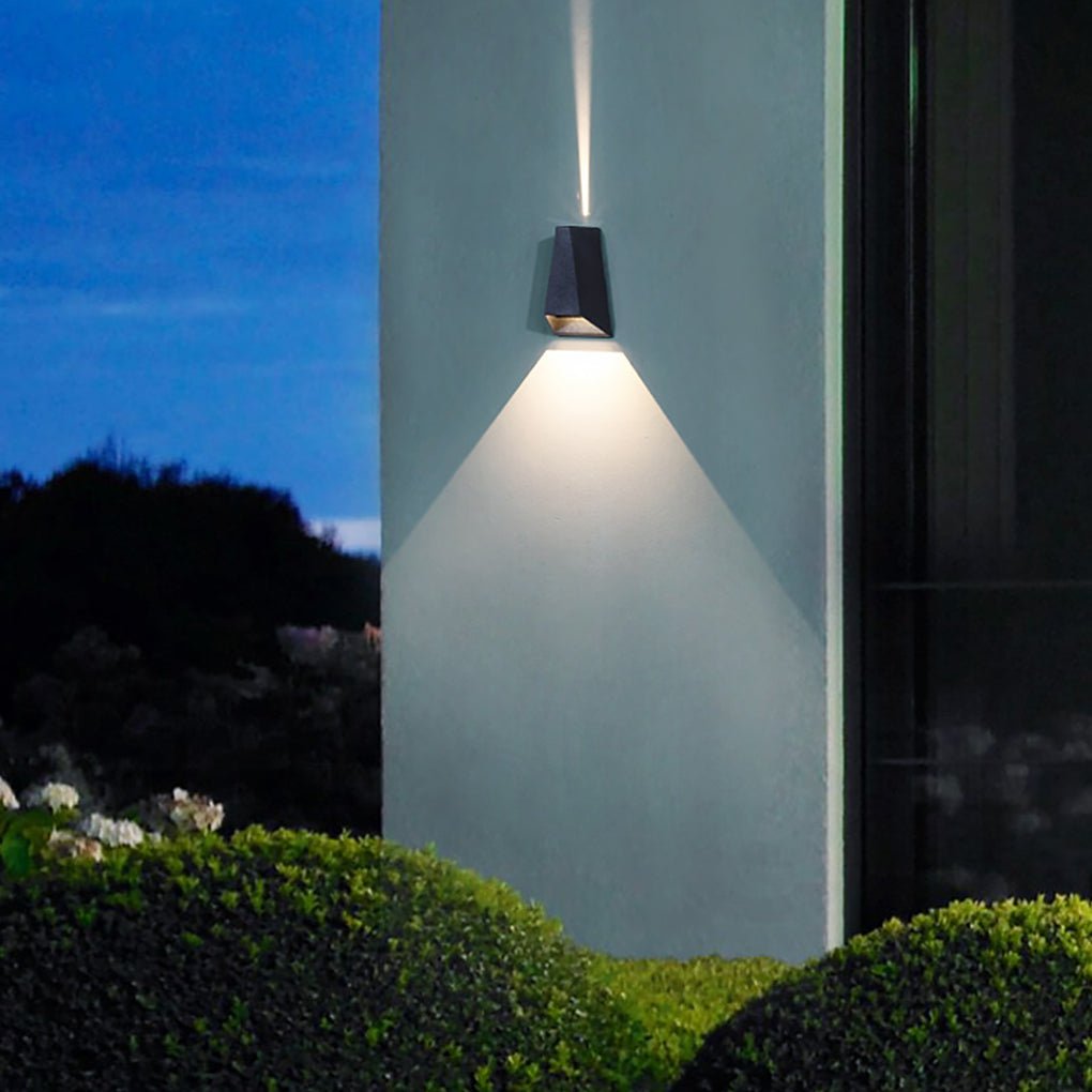 Modern Black LED Up-Down Outdoor Wall Sconce Light for Patios & Gardens