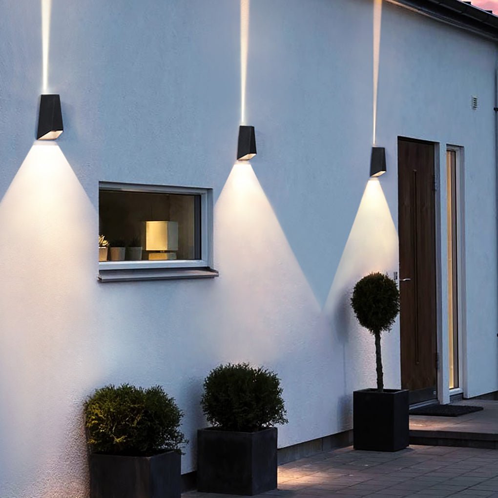 Modern Black LED Up-Down Outdoor Wall Sconce Light for Patios & Gardens