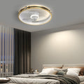 Modern Gold LED Ceiling Fan with Dimming Lights for Contemporary Living Room