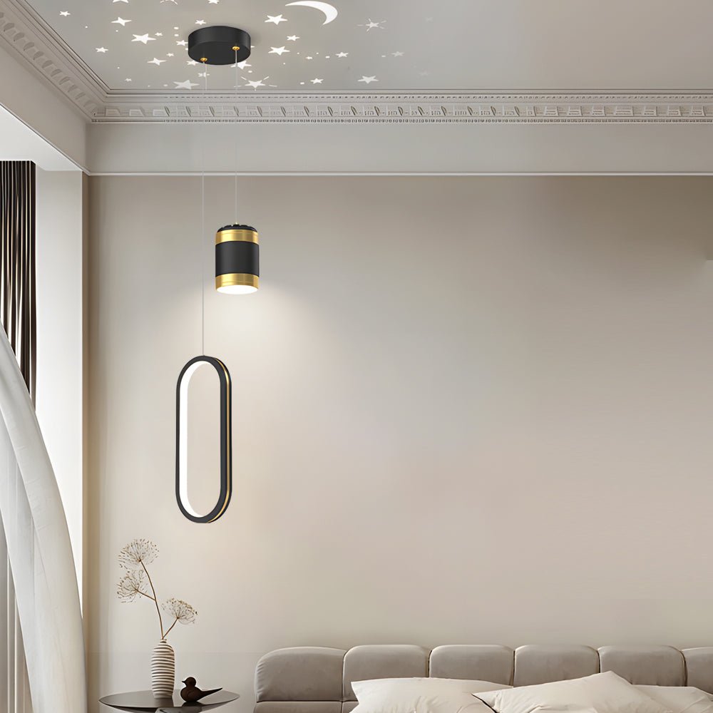 Modern Silver Starry LED Pendant Light with 3-Step Dimming for Bedroom