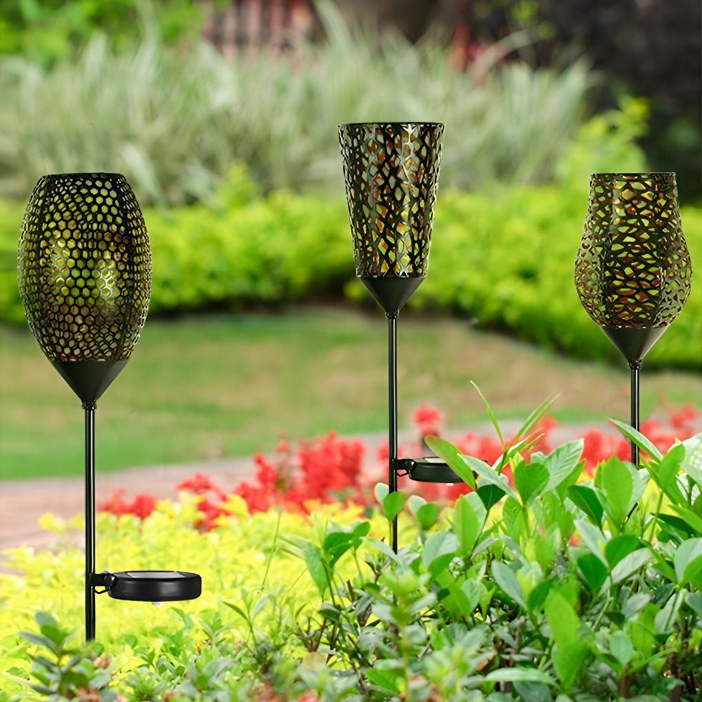 Vintage Red Wine Glass Solar LED Garden Lights for Outdoor Ambiance