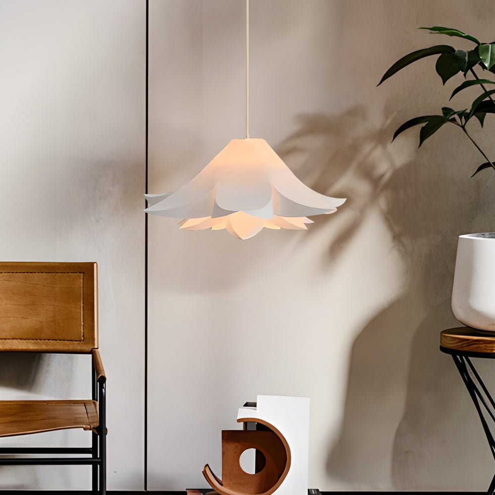 Nordic White Petals 3-Step Dimming Chandelier for Living Room Dining Room