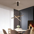 Modern Black LED Criss Linear Chandelier Ceiling Light for Living Rooms