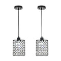 Minimalist Clear Crystal Cylinder Pendant Light for Living Room Decor
