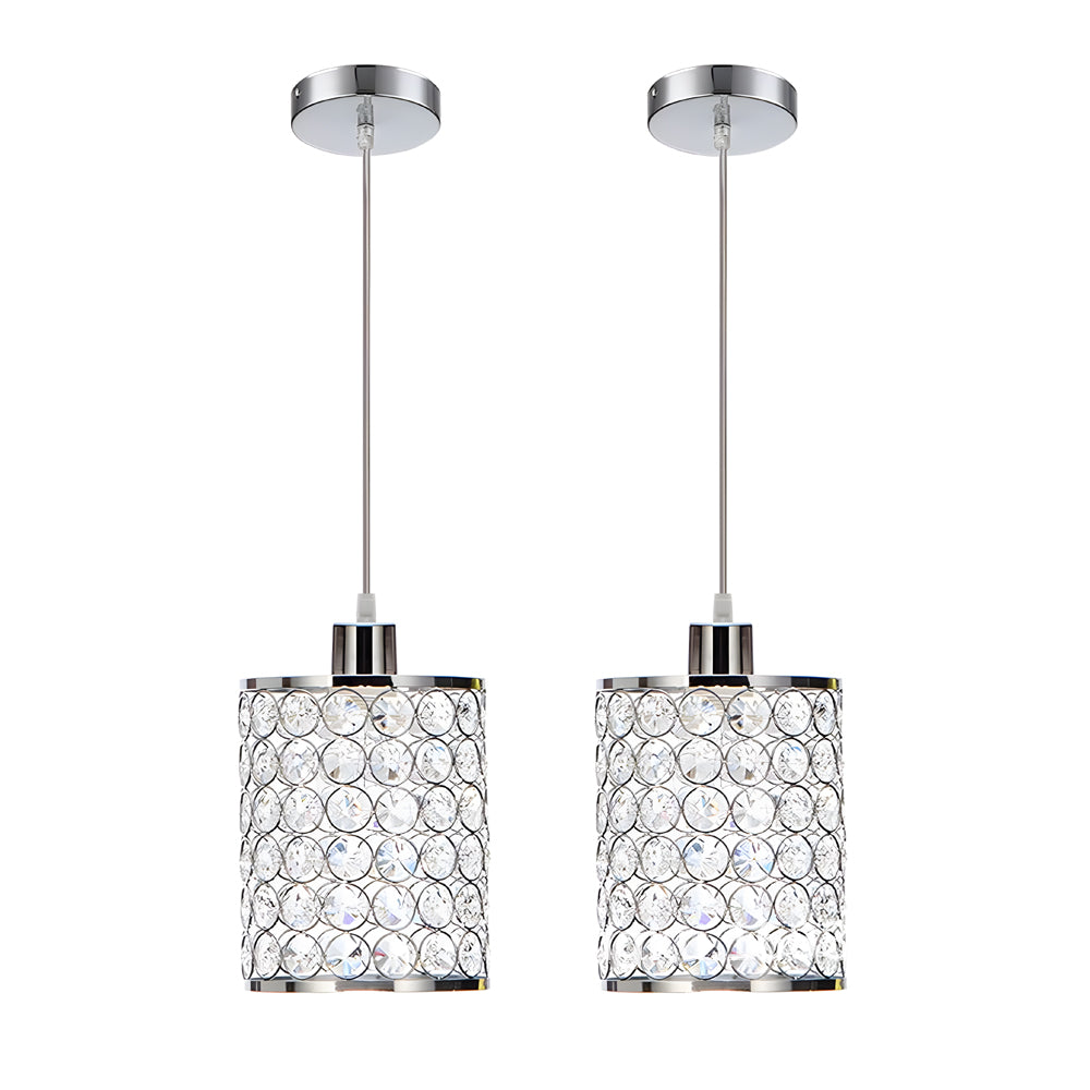 Minimalist Clear Crystal Cylinder Pendant Light for Modern Interiors