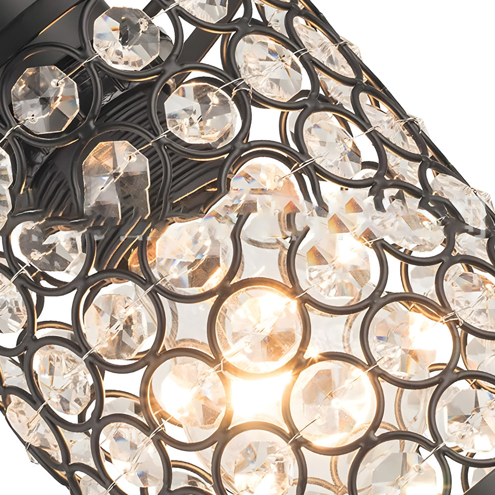 Minimalist Clear Crystal Cylinder Pendant Light for Living Room Decor