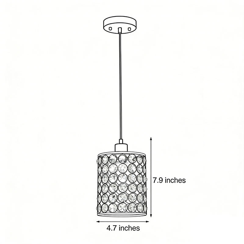 Minimalist Clear Crystal Cylinder Pendant Light for Modern Interiors