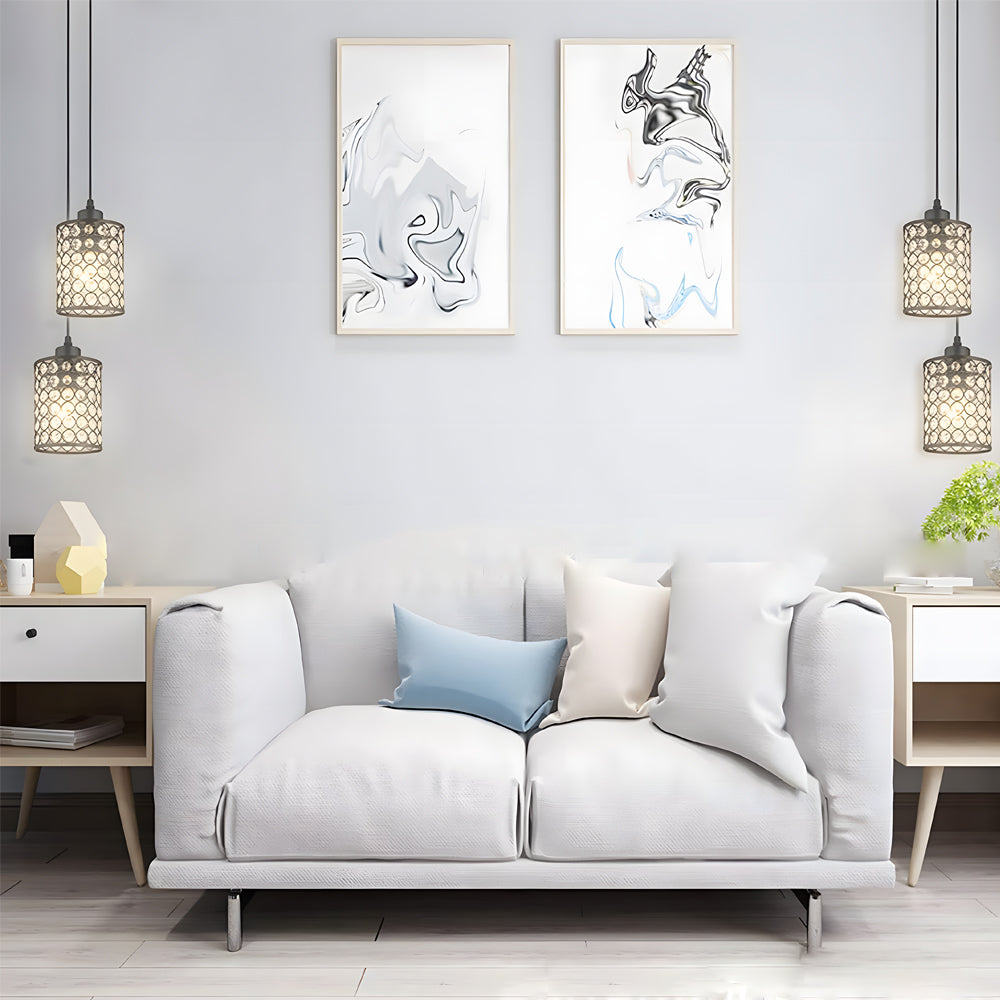Minimalist Clear Crystal Cylinder Pendant Light for Living Room Decor