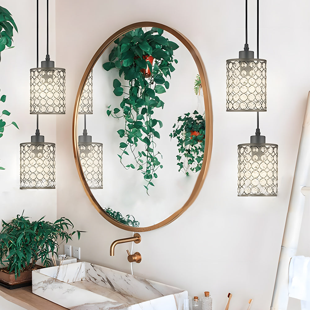 Minimalist Clear Crystal Cylinder Pendant Light for Modern Interiors