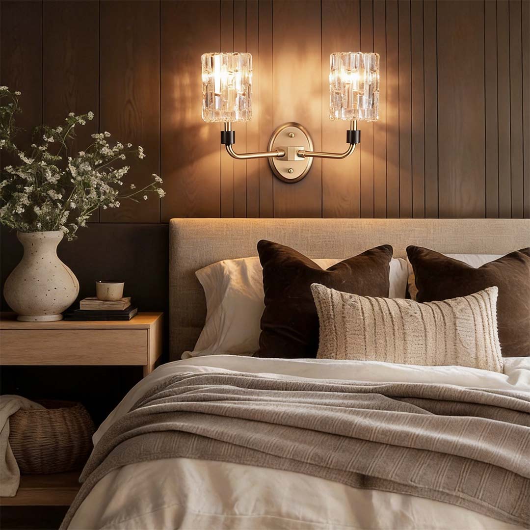 Luxurious Gold Crystal Wall Sconce Lamp for Elegant Living Room Decor