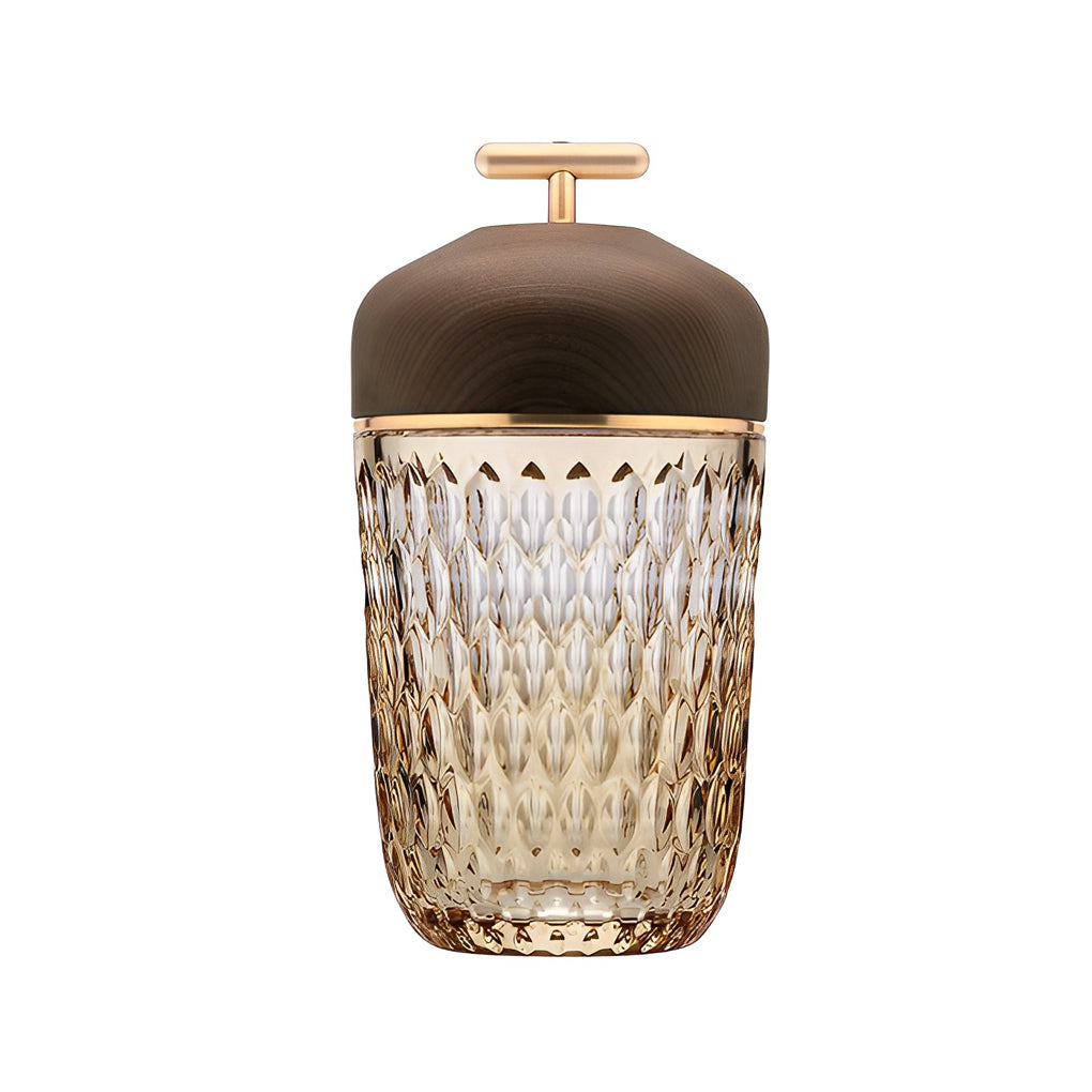 Modern Rechargeable Glass Table Lamp in Sleek Metal for Living Room