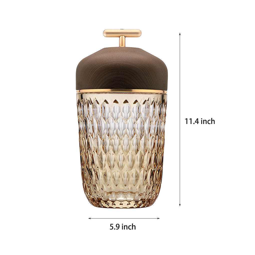 Modern Rechargeable Glass Table Lamp in Sleek Metal for Living Room