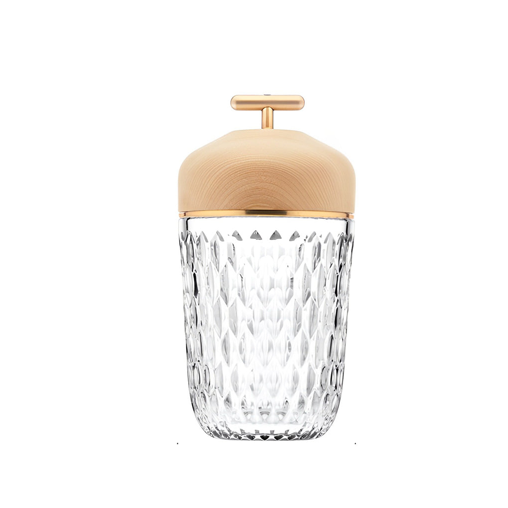 Modern Rechargeable Glass Table Lamp in Sleek Metal for Living Room