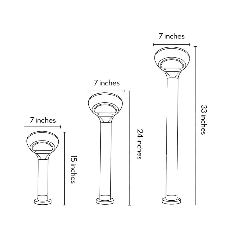 Stylish Black Aluminum Curved Solar Bollard Light for Outdoor Settings