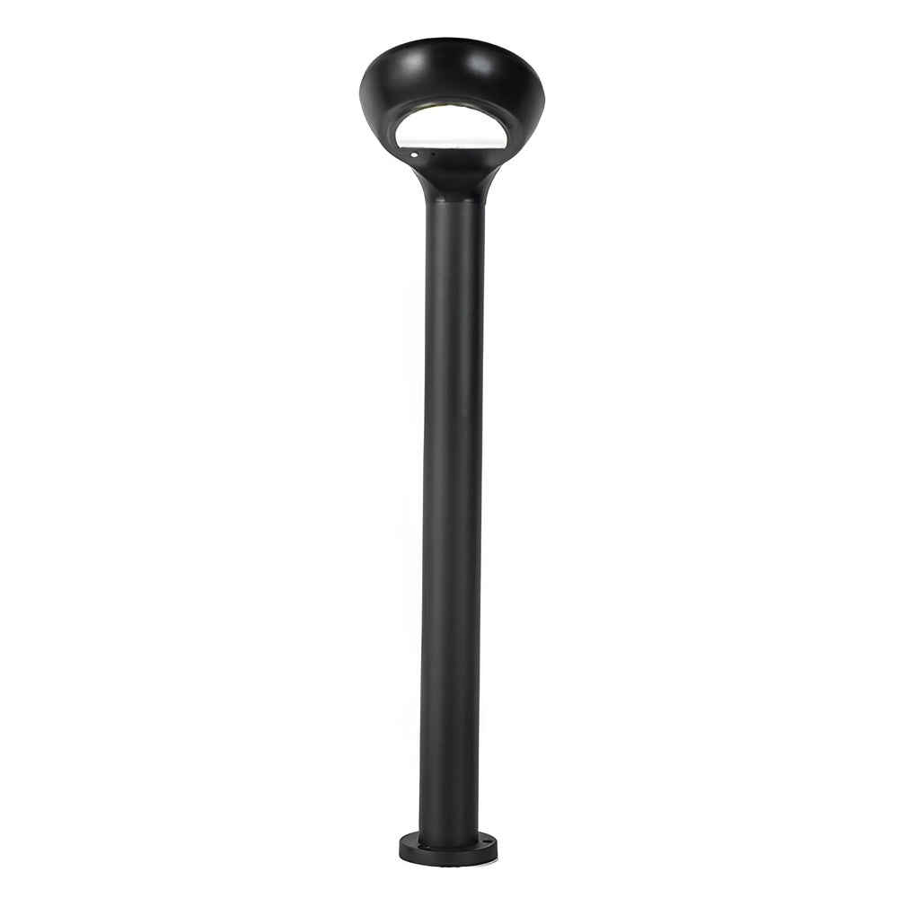 Stylish Black Aluminum Curved Solar Bollard Light for Outdoor Settings