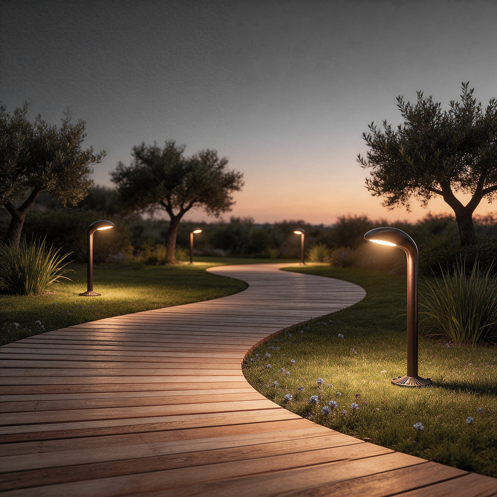 Modern Curved Aluminum LED Pathway Light for Outdoor Garden Landscape