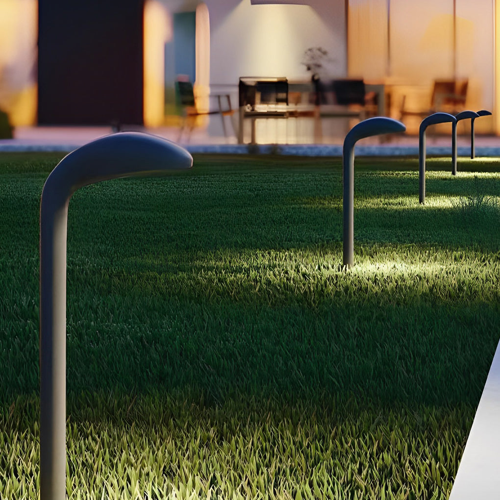 Modern Curved Aluminum LED Pathway Light for Outdoor Garden Landscape