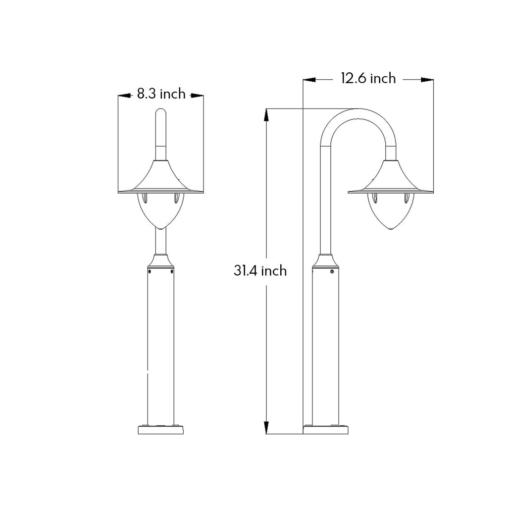 Minimalist Black Metal LED Garden Path Light for Outdoor Elegance