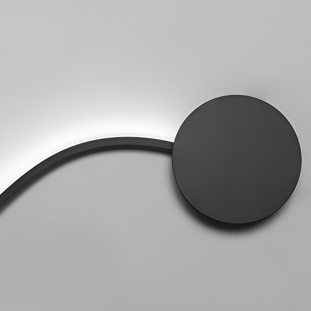 Modern Black Curved LED Wall Sconce for Hallway or Living Room Decor