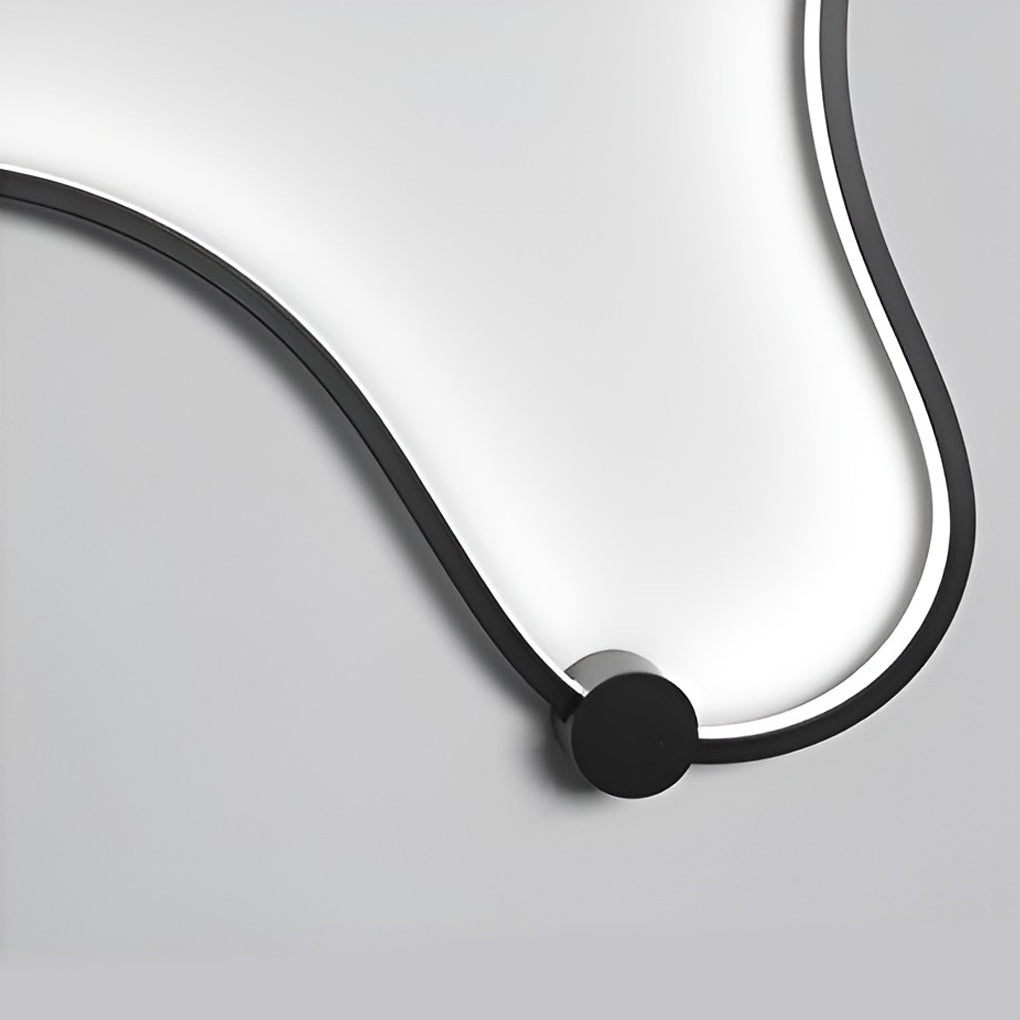 Modern Black Curved LED Wall Sconce for Hallway or Living Room Decor