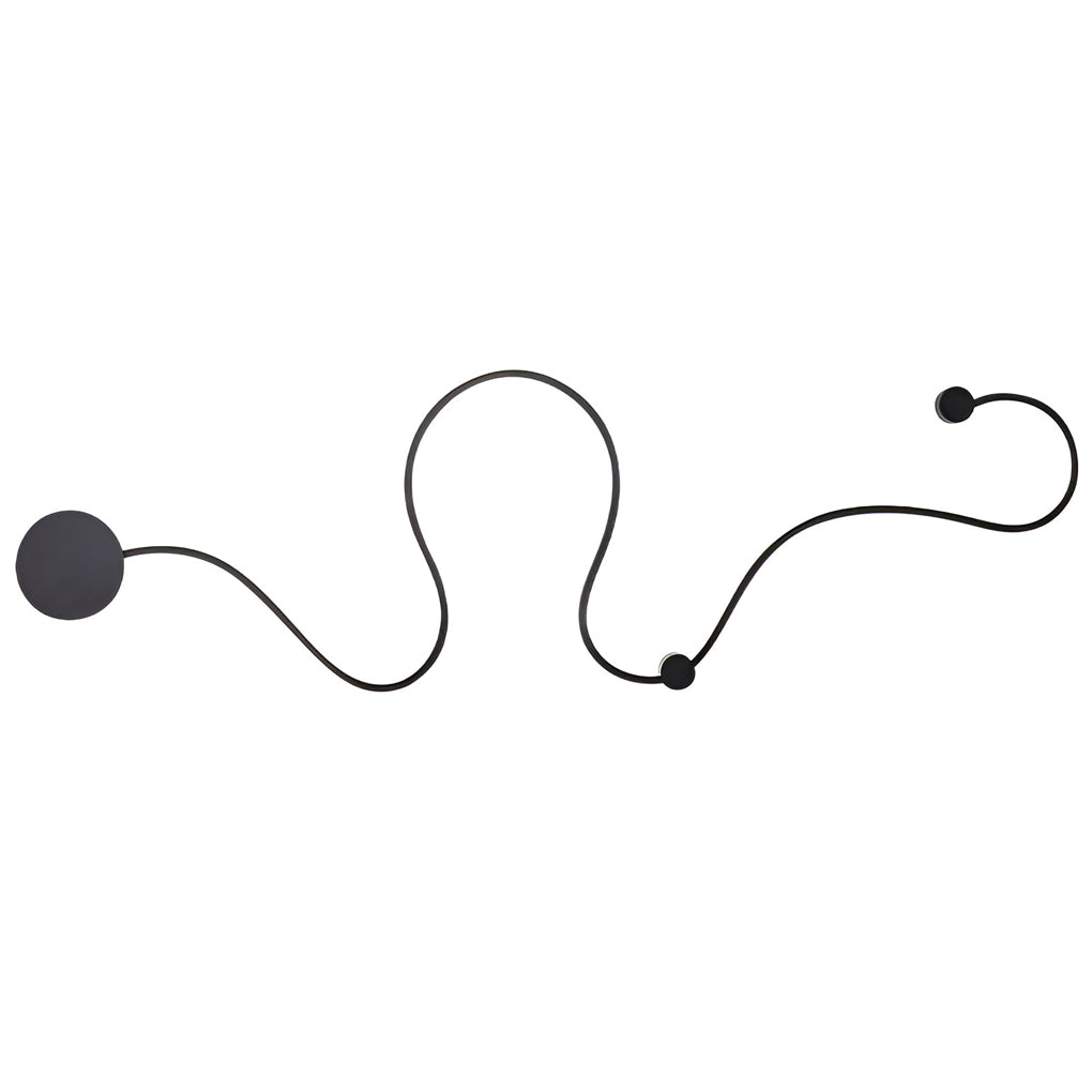 Modern Black Curved LED Wall Sconce for Hallway or Living Room Decor