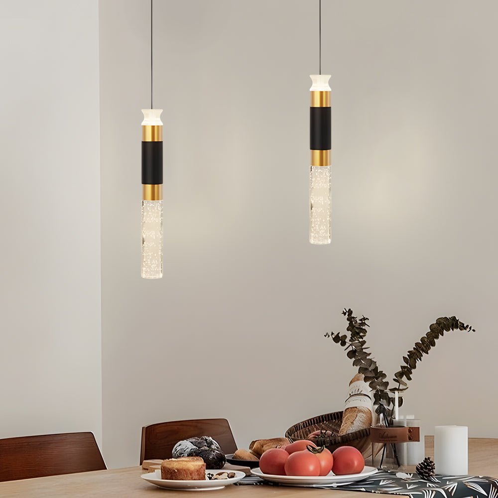 Modern Cylinder LED Pendant Light with 3-Step Dimming for Dining Room