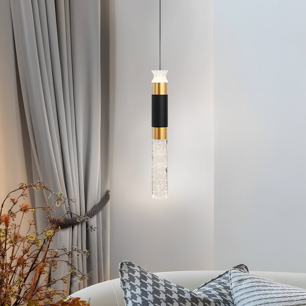 Modern Cylinder LED Pendant Light with 3-Step Dimming for Dining Room
