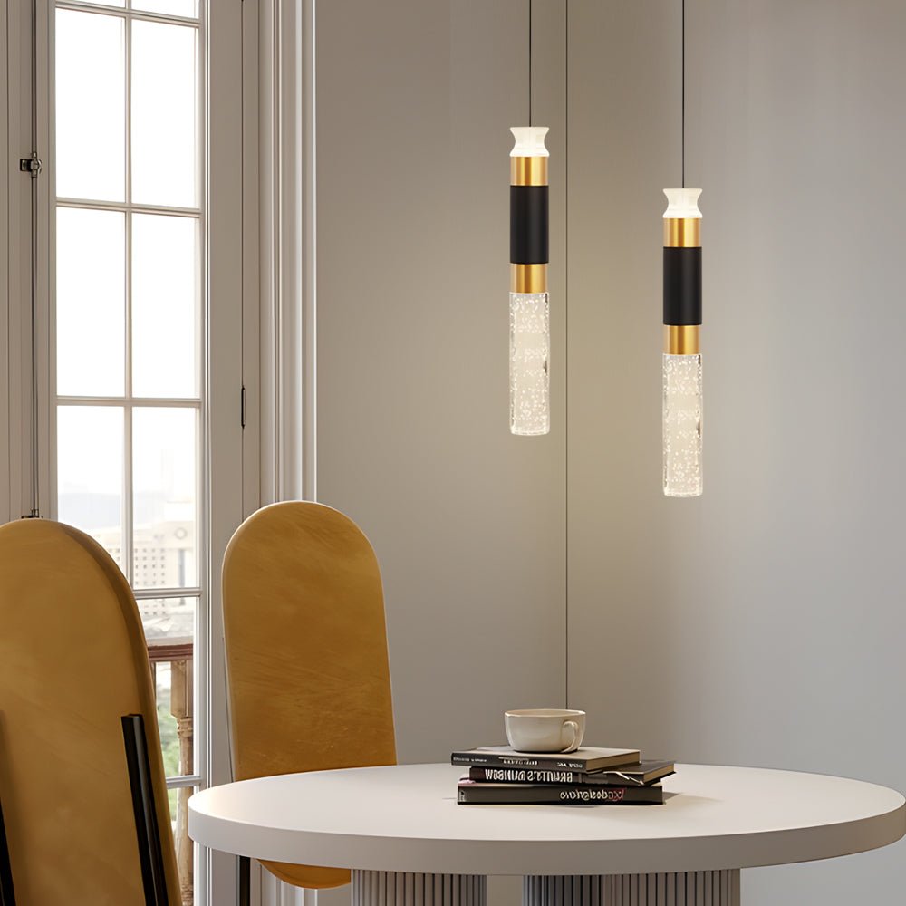 Modern Cylinder LED Pendant Light with 3-Step Dimming for Dining Room