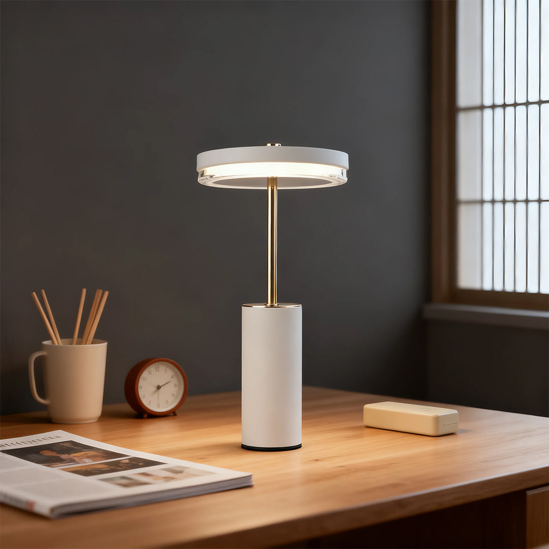 Sophisticated European-Style Metal Cylinder Table Lamp for Living Room