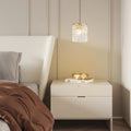 Nordic Cylindrical Crystal Pendant Light with Three-Step Dimming for Dining Room