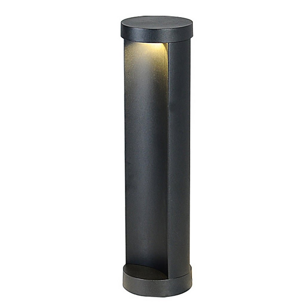 Modern Black Cylindrical LED Bollard Lights for Outdoor Pathways and Gardens