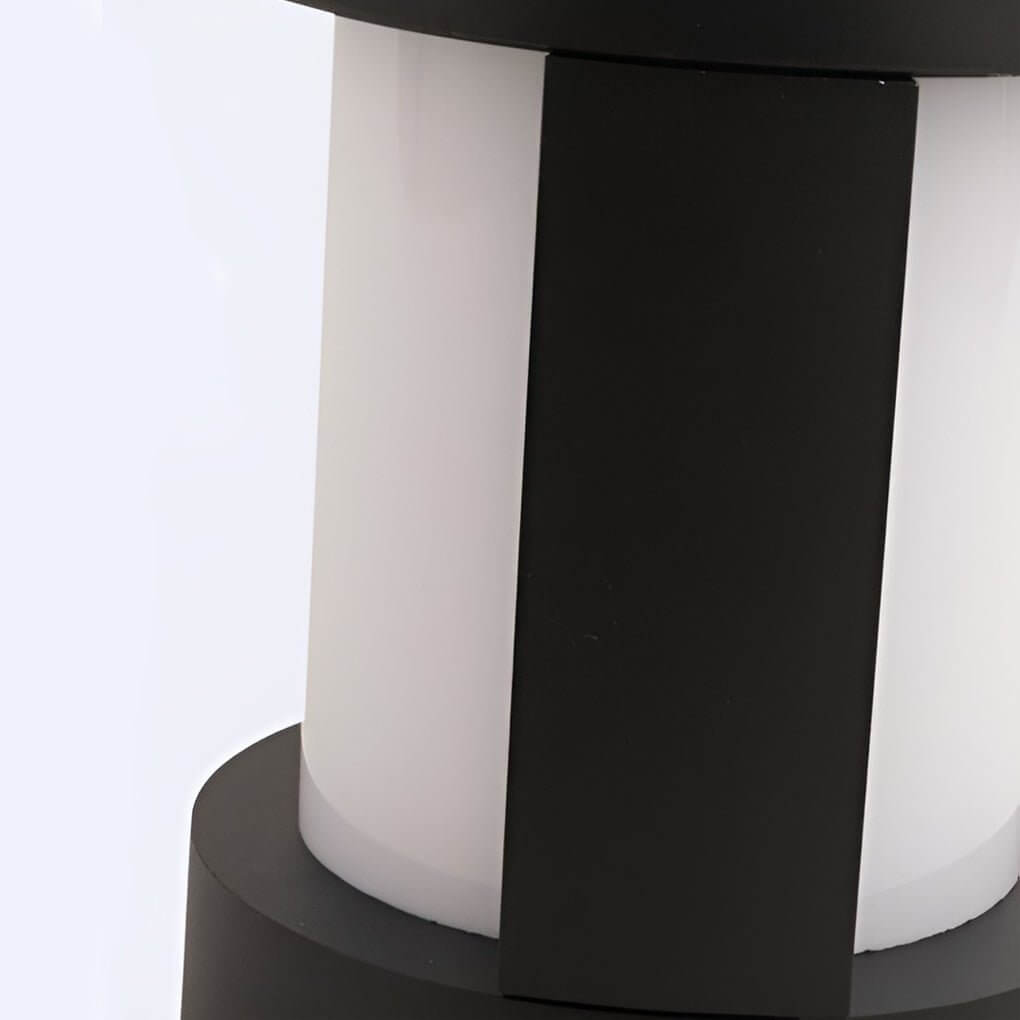 Sleek Black LED Cylindrical Bollard Landscape Light for Outdoor Pathways