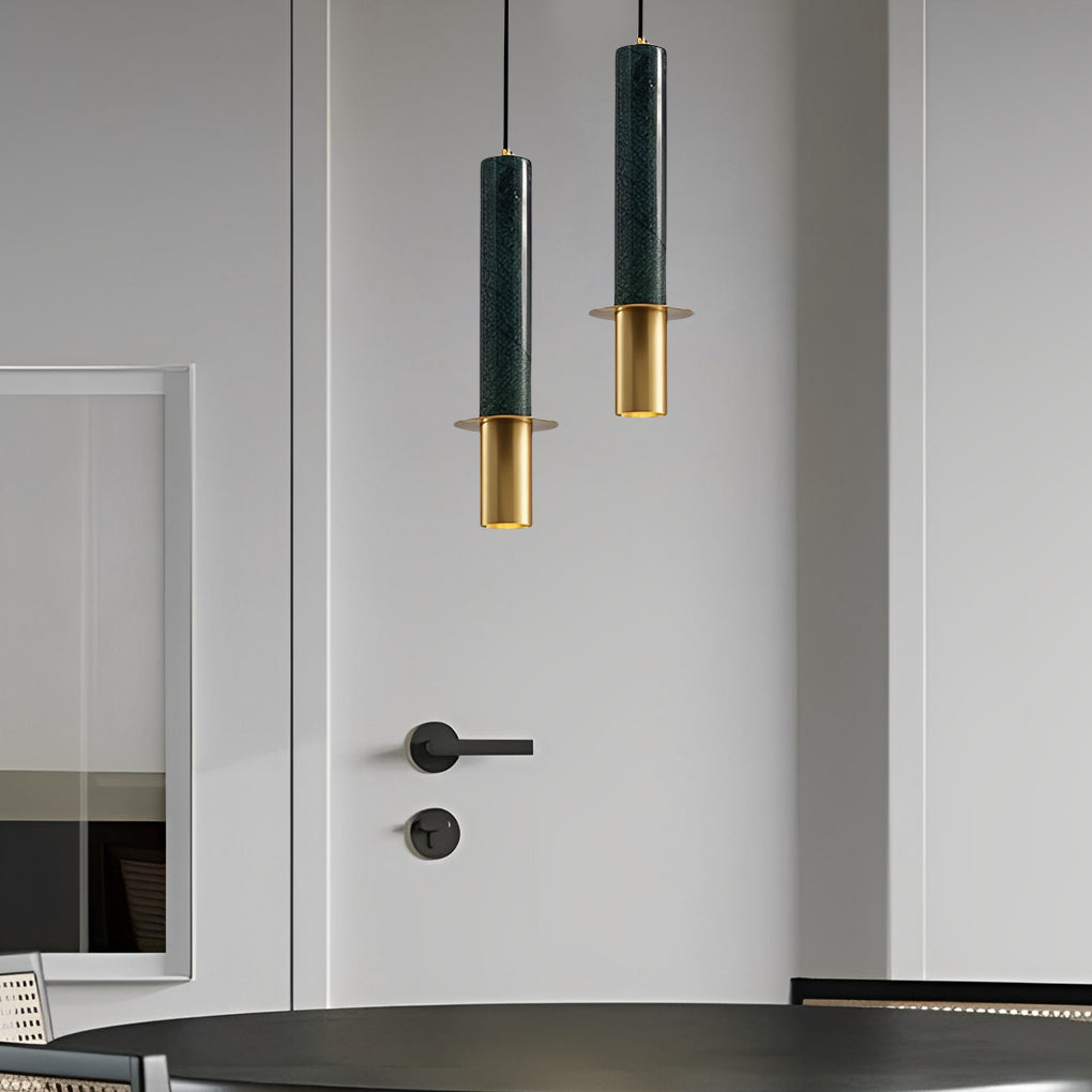 Post-Modern Elongated Terrazzo LED Chandelier for Living Room Decor