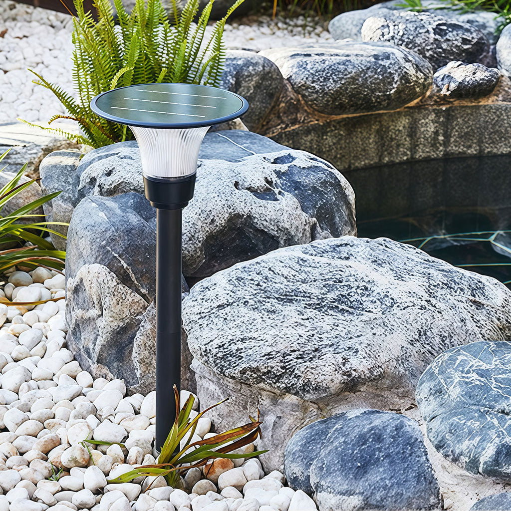 Elegant Black Solar-Powered Pathway Lights for Outdoor Garden Lighting