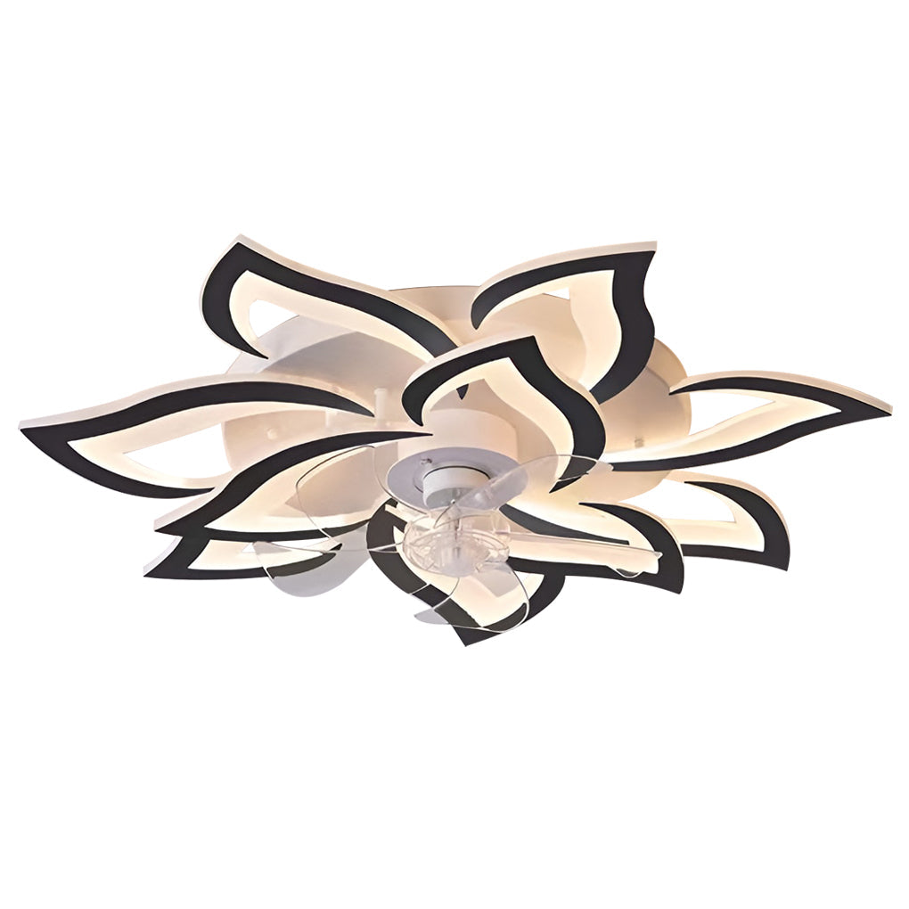 Nordic White Wood LED Ceiling Fan with Light for Living Room & Bedroom