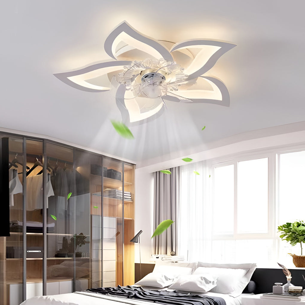 Nordic Style Wood and Metal LED Ceiling Fan with Light for Living Room
