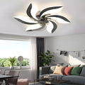 Nordic White Wood LED Ceiling Fan with Light for Living Room & Bedroom