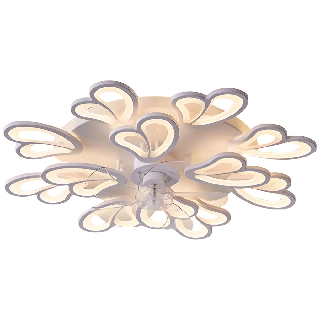 Nordic Style Wood and Metal LED Ceiling Fan with Light for Living Room