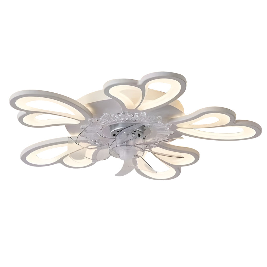 Nordic Style Wood and Metal LED Ceiling Fan with Light for Living Room