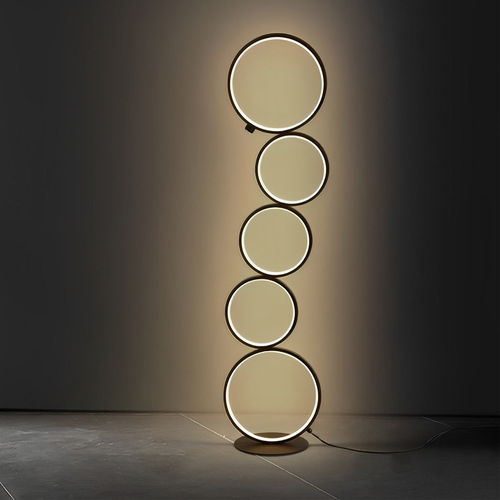 Modern Five-Ring Layered Art Decorative Floor Lamp for Living Room